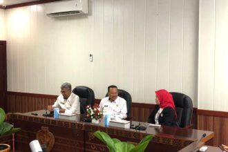 KUNJUNGAN : Sekda Kalteng, Nuryakin mewakili Gubernur Kalteng menerima kunjungan audiensi Direktur Jenderal Guru dan Tenaga Kependidikan Nunuk Suryani beserta jajaran di Kantor Gubernur Kalteng, Rabu (20/3/2024). (FOTO:MMC)