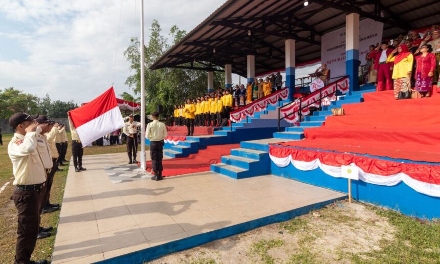 Suasana upacara HUT ke-79 kemerdekaan RI di Stadium Mini Universitas Palangka Raya (Foto : Ist)