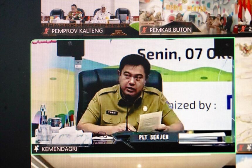 Sahli Gubernur Bidang Ekonomi, Keuangan dan Pembangunan Yuas Elko hadiri Rakor Pengendalian Inflasi secara virtual