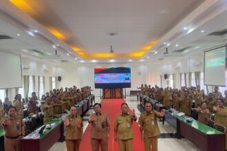 RAKOR : Sejumlah pejabat dari berbagai OPD Pemerintah Kabupaten Katingan mengikuti Rapat Koordinasi Persiapan Pendampingan Survei Status Gizi Indonesia (SSGI) Tahun 2024 di Kabupaten Katingan bertempat di Aula Bappedalitbang setempat, Senin (23/9/2024).