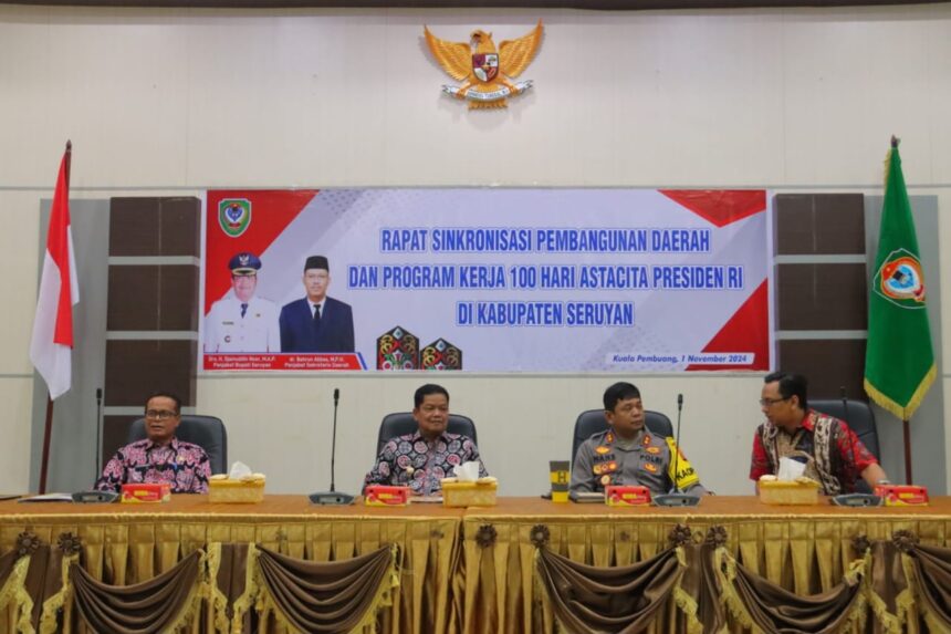 Pj Bupati Seruyan Pimpin Rakor Sinkronisasi Program Kerja 100 Hari Presiden dan Wapres RI