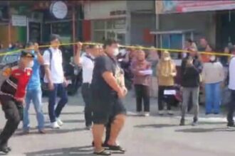 REKONSTRUKSI : polres Kotim saat menggelar rekonstruksi kasus penganiayaan berat.