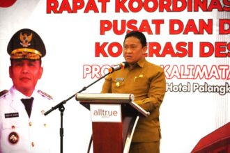 RAKOR : Wakil Gubernur (Wagub), Kalteng H Edy Pratowo buka Rapat Koordinasi Daerah (Rakorda) Pusat dan Daerah Koperasi Desa/Kelurahan Merah Putih Kalteng Tahun 2025, di Alltrue Hotel Palangka Raya, Selasa (29/4/2025). (foto:mmc)