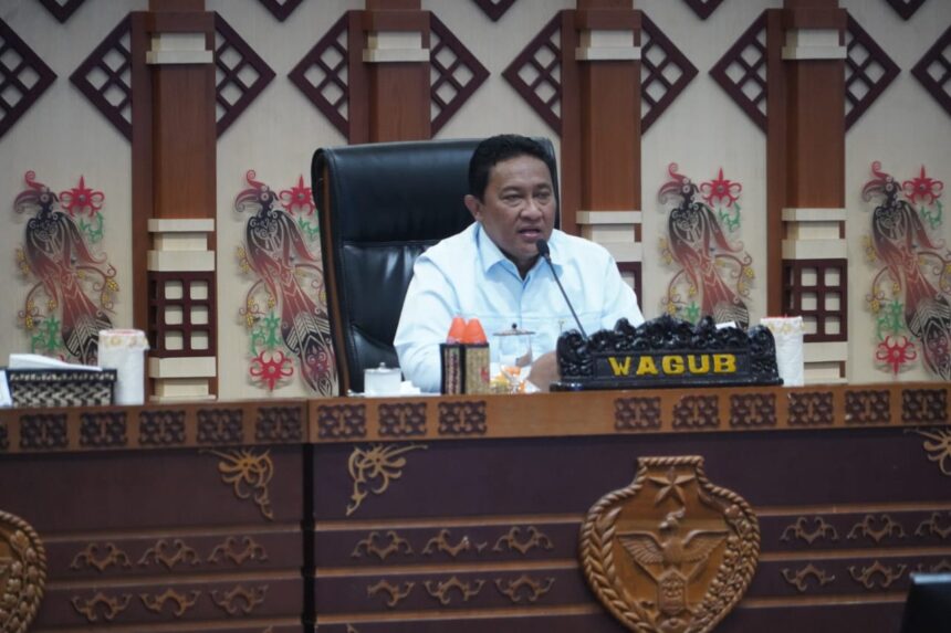 Wakil Gubernur (Wagub) Kalteng, Edy Pratowo pimpin Pra Rapat Koordinasi (Rakor) Penyelenggaraan Pemerintahan Desa Tahun 2025, di Aula Jayang Tingang, Kantor Gubernur Kalteng, Jumat (16/5/2025). 