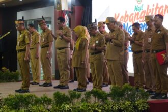 Plt. Sekretaris Daerah Provinsi Kalimantan Tengah (Kalteng), Leonard S. Ampung, menyampaikan sosialisasi mengenai visi misi Gubernur Kalteng serta program prioritas pembangunan daerah dalam rangka mendukung Asta Cita Presiden RI.
