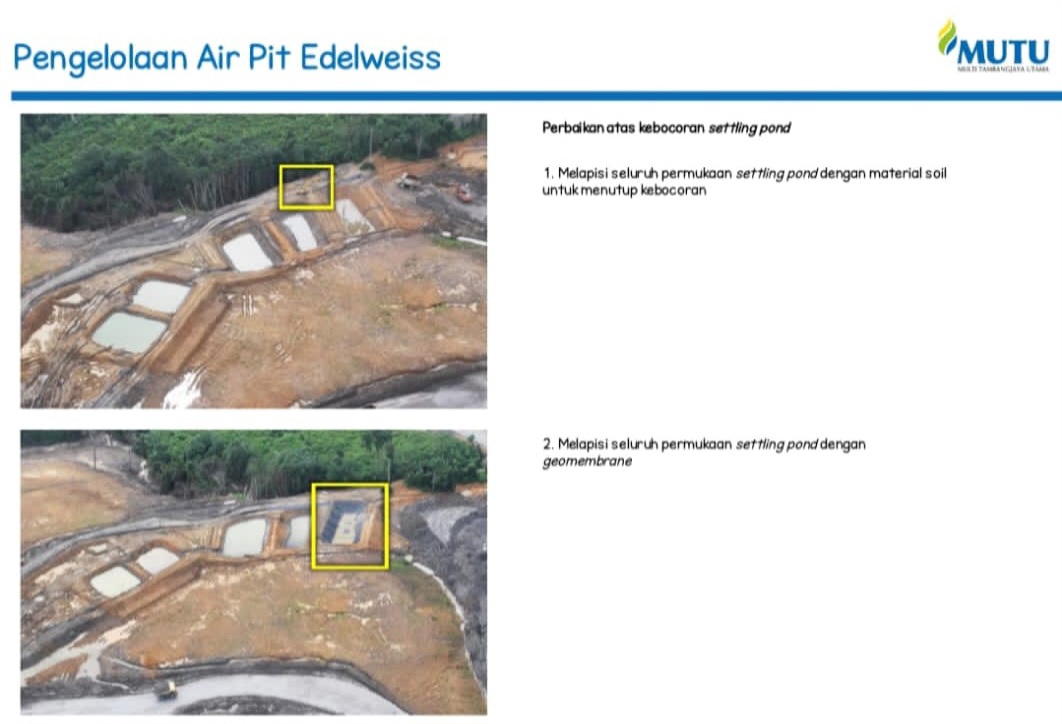 Pengelolaan Air Pit Edelweiss PT MUTU