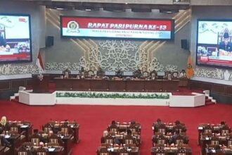 Suasana rapat paripurna di Gedung DPRD Provinsi Kalteng (Foto : Ist)