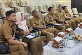 Suasana rapat koordinasi pengendalian inflasi daerah tahun 2025 secara daring di Media Center Kantor Wali Kota Palangka Raya (Foto : Ist)