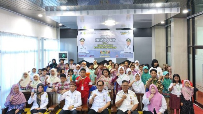 Lomba Bertutur dengan tema Cerita Rakyat Kalteng di Aula Dispursip Palangka Raya (Foto : Ist)