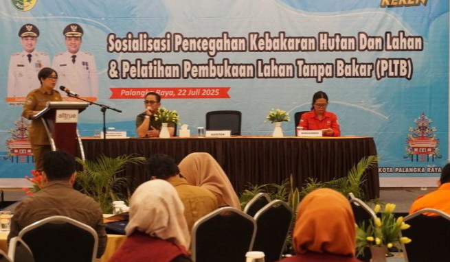Sosialisasi Pencegahan Karhutla dan Pelatihan Pembukaan Lahan Tanpa Bakar di Aula Alltrue Hotel Palangka Raya (Foto : Ist)
