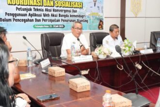 Rapat Koordinasi Tim Percepatan Penurunan Stunting di Aula Peteng Karuhei I, Kantor Wali Kota Palangka Raya (Foto : Ist)