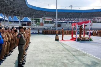 Bupati Barito Utara, Shalahuddin pimpin apel gabungan (Foto : Ist)