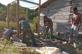 Kegiatan Satgas TMMD Kodim 1013/Mtw membangun fasilitas MCK warga Desa Jamut (Foto : Ist)