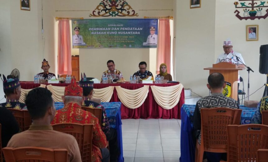 Kegiatan sosialisasi Identifikasi Naskah Kuno Nusantara di Aula Kecamatan Jekan Raya, Kota Palangka Raya (Foto : Ist)