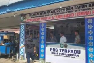 Dishub Kotim mendirikan Posko Terpadu di Terminal Patih Rumbih, Sampit (Foto : Ist)